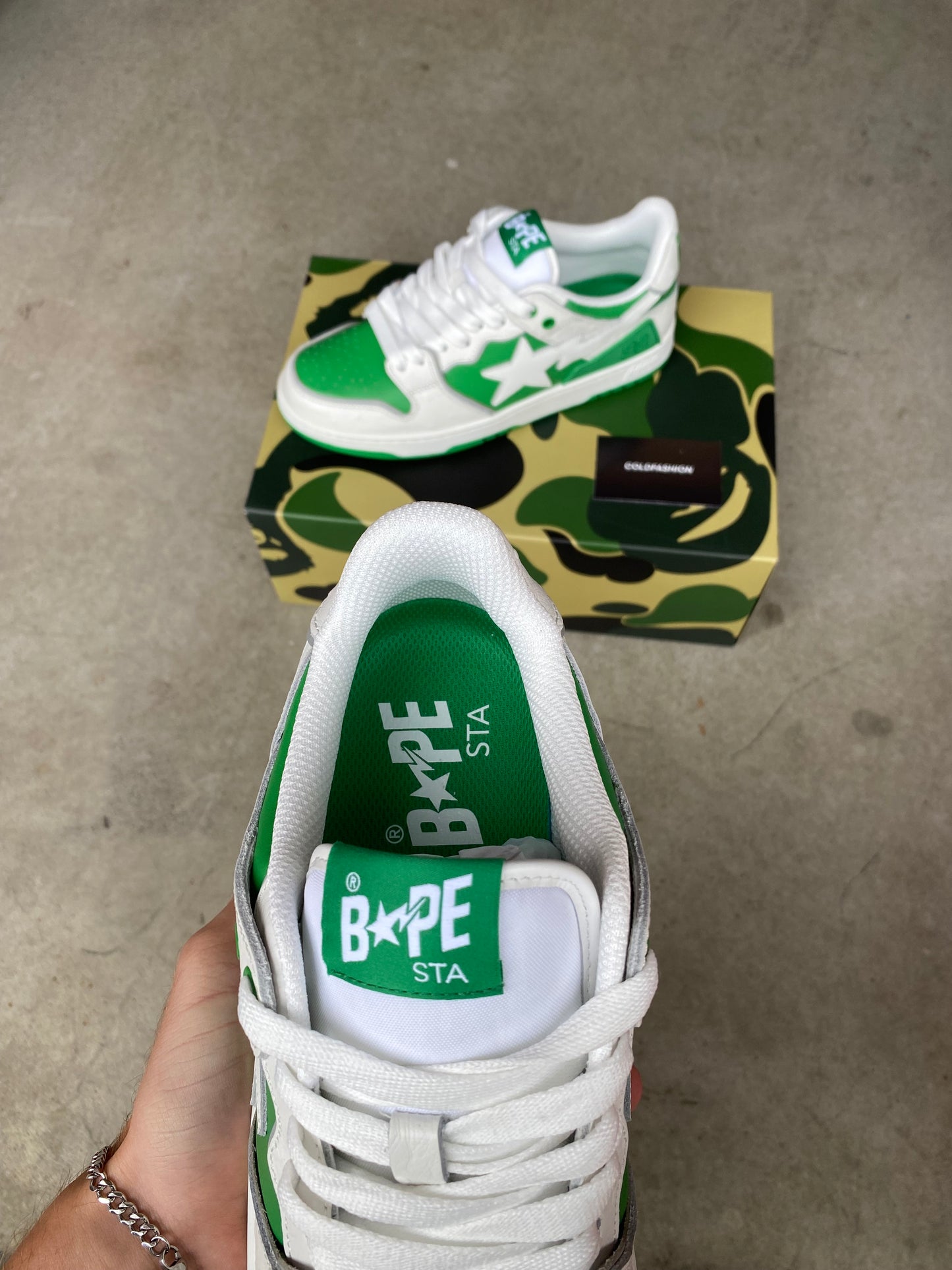 A Bathing Ape Sk8 Sta “green white”