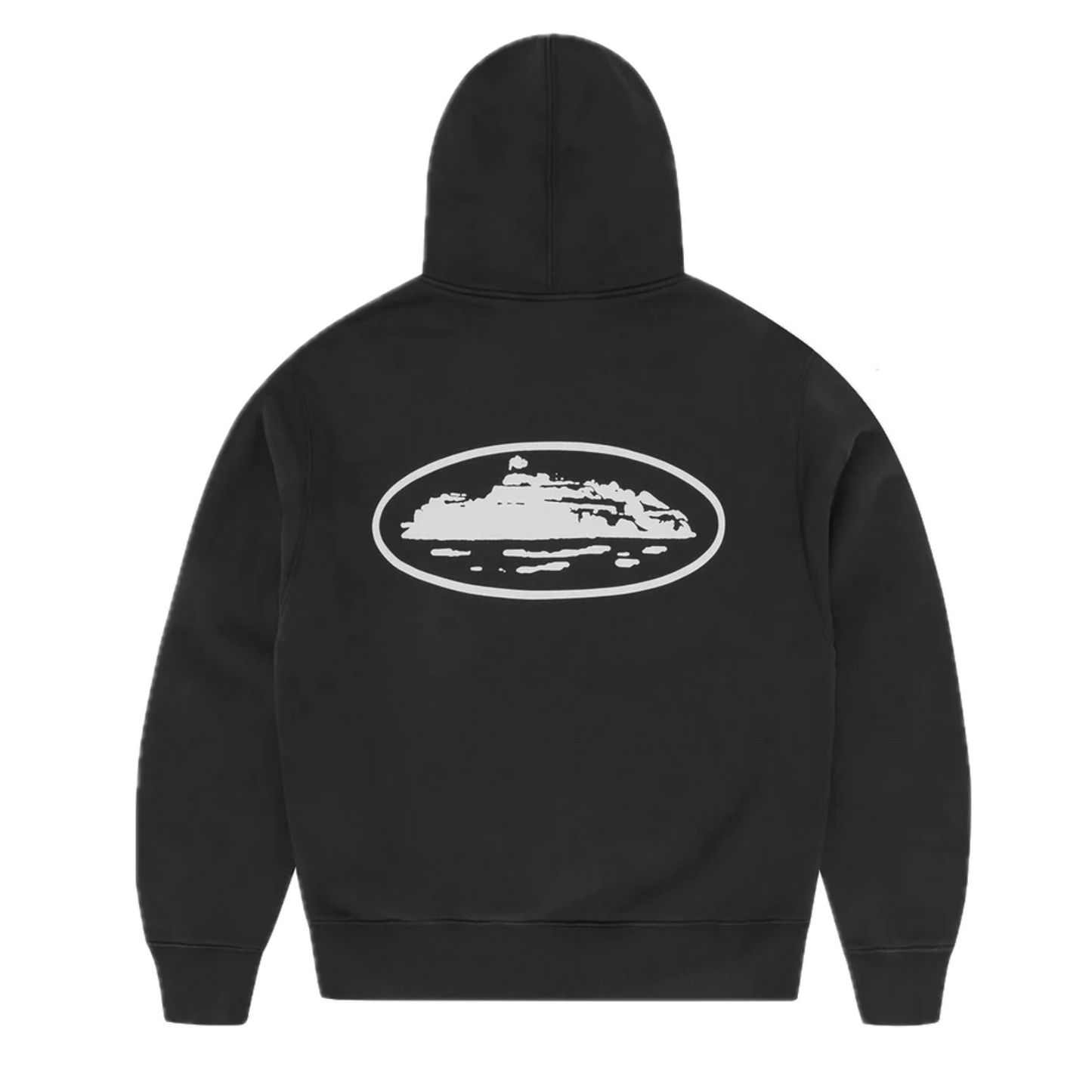 Corteiz Island Puff Print Zip Hoodie Black