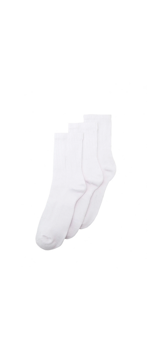 3 pair pack all-white socks