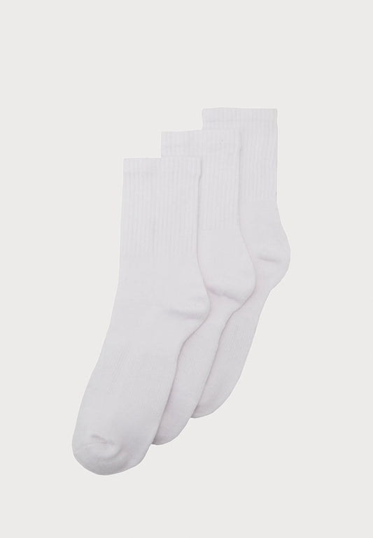 3 pair all-white socks