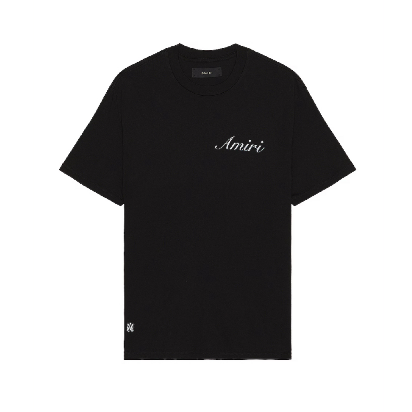 Amiri Logo Script Tee Black White
