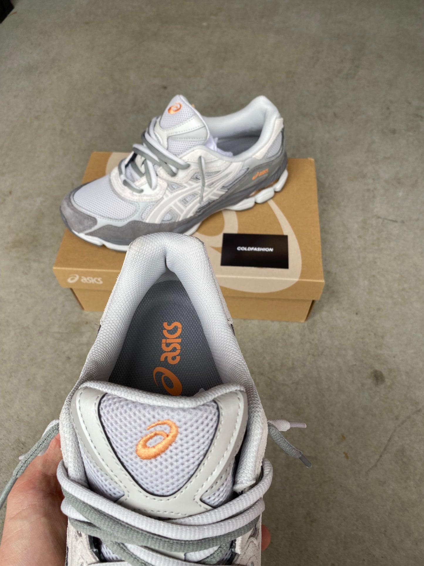 ASICS “cement grey”