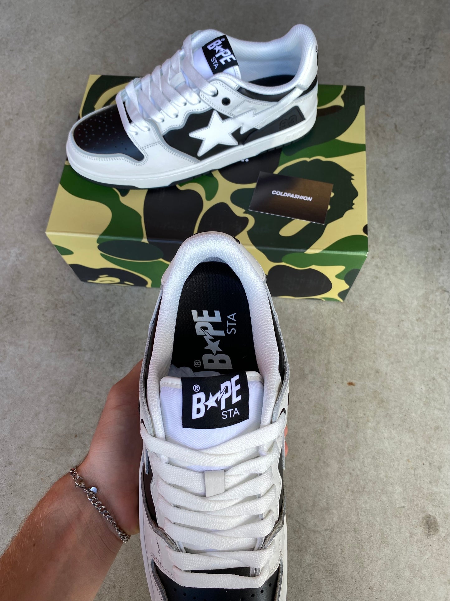 A Bathing Ape Sk8 Sta “black white”