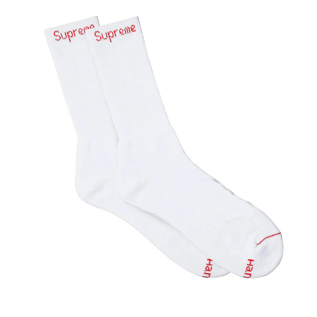 Supreme Hanes Crew Socks White