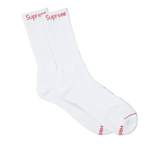 Supreme Hanes Crew Socks White