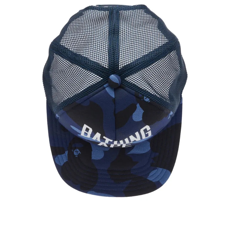 A Bathing Ape Camo NYC Logo Mesh Cap Navy