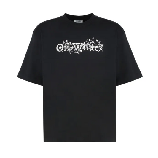 OFF-WHITE Bookish Flower Tee Black