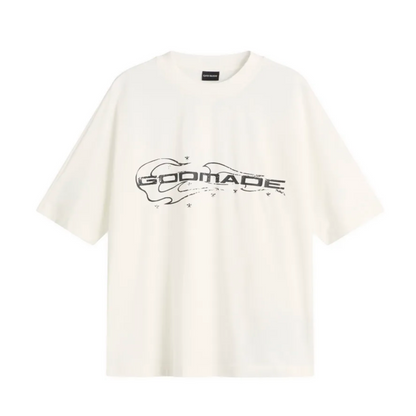 God Made Spark Fire Tee Cream