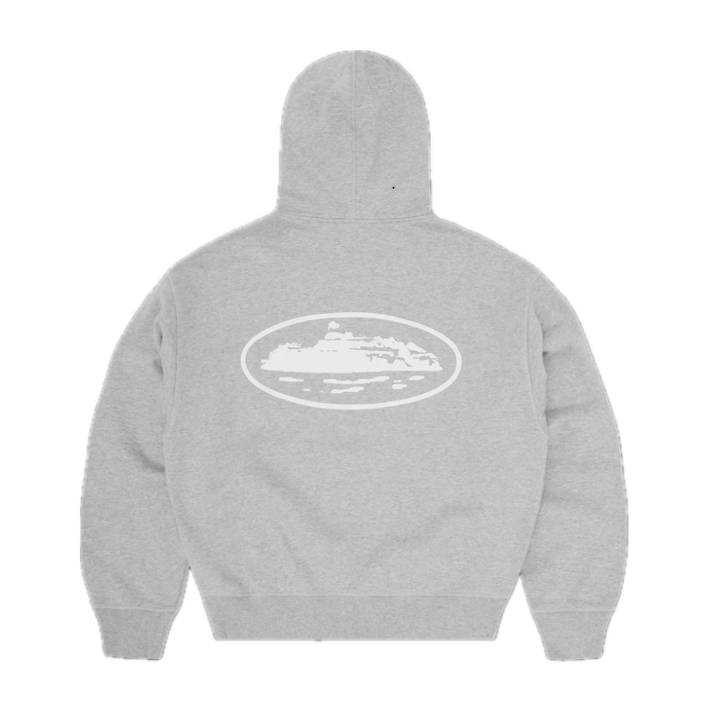 Corteiz Island Puff Print Zip Hoodie Heather Grey
