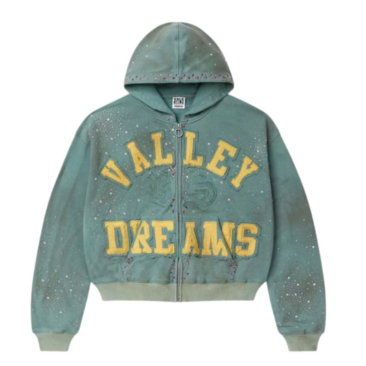 Vale Forever Bank Zip Up Hoodie Dark Mint