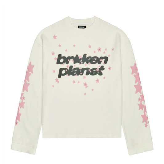 Broken Planet Allstars Waffle Longsleeve Vanilla White